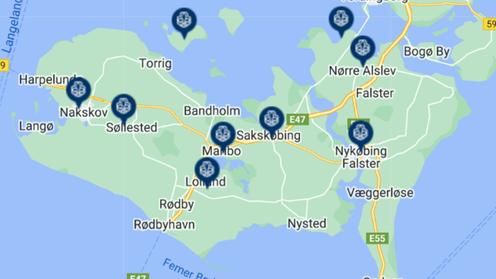 Kort over DDS-grupper i Sydhav divisionen